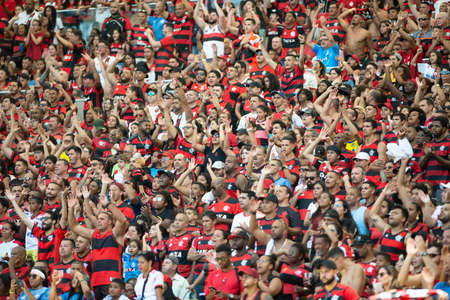 Rio, Brazil - september 02, 2018: fan player in match between Flamengo 0 and 1 Ceara by the Brazilian Championship in Maracana Stadiumのeditorial素材