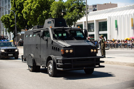 Rio de Janeiro, Brazil - september 07, 2018:  military civic parade celebrating the independence of Brazil.Caveiraoのeditorial素材