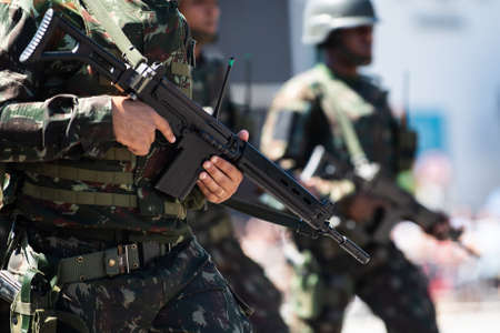 Rio de Janeiro, Brazil - september 07, 2018:  military civic parade celebrating the independence of Brazil.のeditorial素材