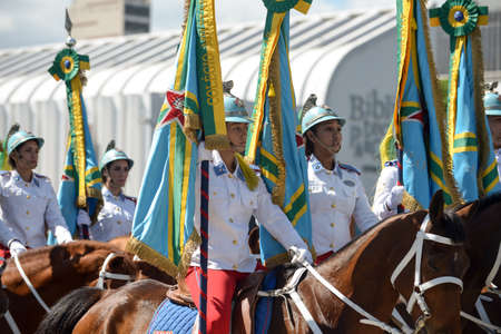 Rio de Janeiro, Brazil - september 07, 2018:  military civic parade celebrating the independence of Brazil.のeditorial素材