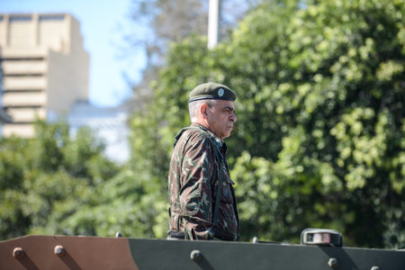 Rio de Janeiro, Brazil - september 07, 2018:  military civic parade celebrating the independence of...