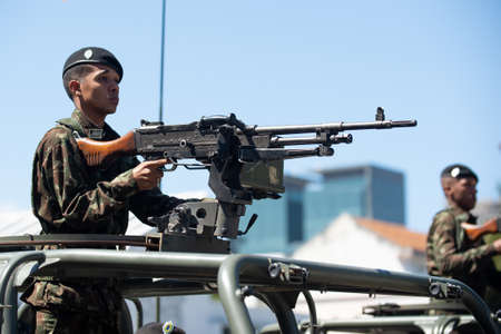 Rio de Janeiro, Brazil - september 07, 2018:  military civic parade celebrating the independence of Brazil.のeditorial素材