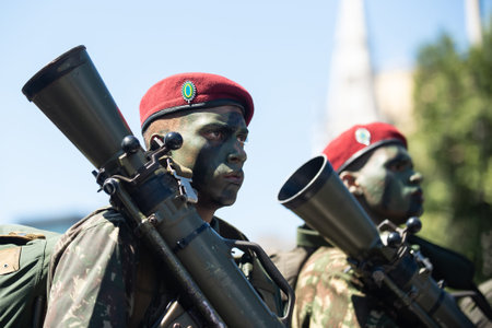 Rio de Janeiro, Brazil - september 07, 2018:  military civic parade celebrating the independence of...