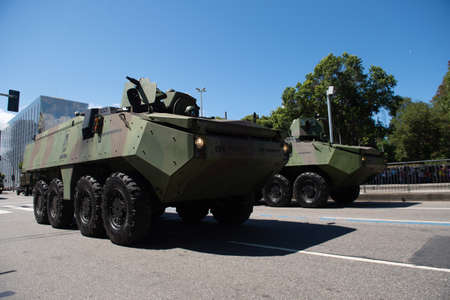 Rio de Janeiro, Brazil - september 07, 2018:  military civic parade celebrating the independence of Brazil. Army Tankのeditorial素材