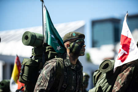 Rio de Janeiro, Brazil - september 07, 2018:  military civic parade celebrating the independence of Brazil.のeditorial素材