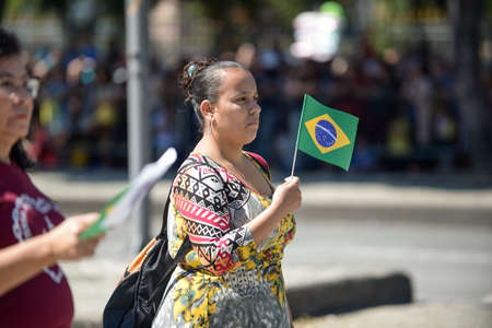 Rio de Janeiro, Brazil - september 07, 2018:  military civic parade celebrating the independence of Brazil.のeditorial素材