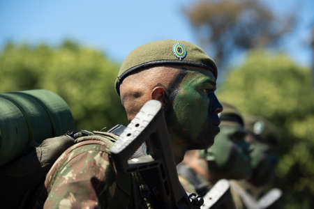 Rio de Janeiro, Brazil - september 07, 2018:  military civic parade celebrating the independence of Brazil.のeditorial素材