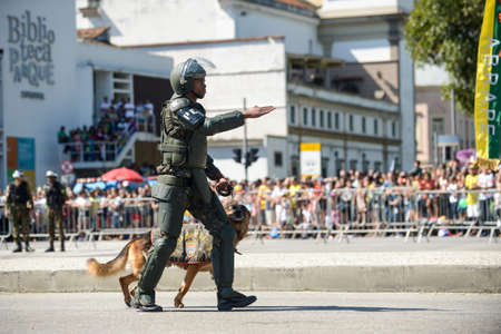 Rio de Janeiro, Brazil - september 07, 2018:  military civic parade celebrating the independence of Brazil.のeditorial素材