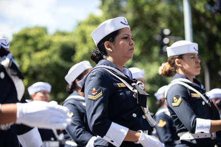 Rio de Janeiro, Brazil - september 07, 2018:  military civic parade celebrating the independence of Brazil.のeditorial素材