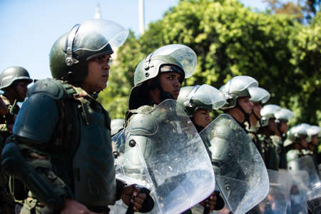 Rio de Janeiro, Brazil - september 07, 2018:  military civic parade celebrating the independence of Brazil.のeditorial素材