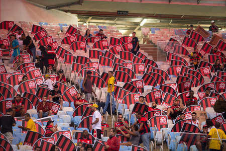 Rio, Brazil - september 12, 2018: Shields in match between Flamengo and Corinthians by the Brazilian Cup in Maracana Stadiumのeditorial素材