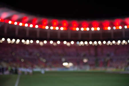 Rio, Brazil - september 12, 2018: View of stadium in blur during match between Flamengo and Corinthians by the Brazilian Cup in Maracana Stadiumのeditorial素材