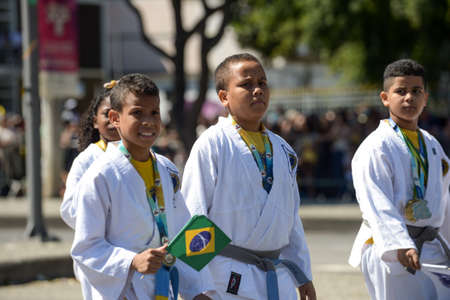 Rio de Janeiro, Brazil - september 07, 2018:  military civic parade celebrating the independence of Brazil.のeditorial素材
