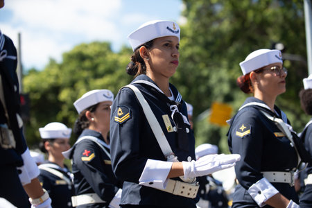 Rio de Janeiro, Brazil - september 07, 2018:  military civic parade celebrating the independence of Brazil.のeditorial素材