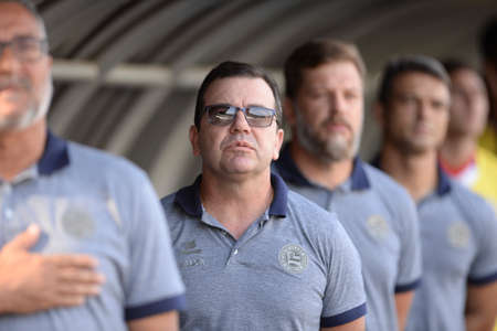 Rio, Brazil - october 20, 2018: TÃ©cnico Enderson Moreira coach in match between Botafogo and Bahia by the Brazilian Championship in Nilton Santos Stadiumのeditorial素材