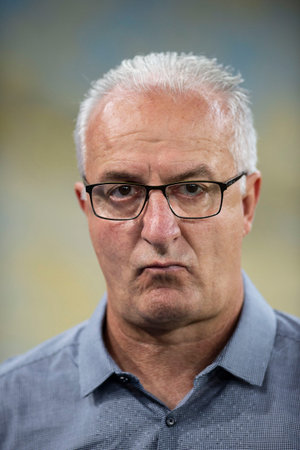 Rio, Brazil - november 21, 2018: Tnico Dorival Junior coach in match between Flamengo and Gremio by the Brazilian Championship in Maracana Stadiumのeditorial素材
