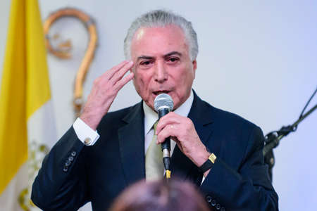 Rio de Janeiro, Brazil - october 12, 2019:  Brazilian President Michel Temer on Mass to Celebrate Brazilian Patroness in Rio de Janeiroのeditorial素材