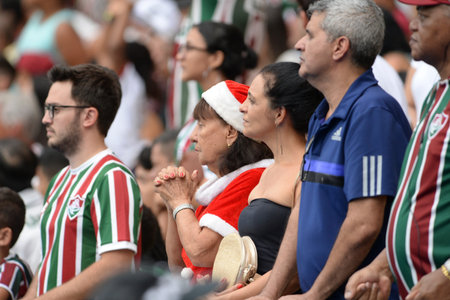 Rio, Brazil - december 02, 2018: Fans in match between Fluminense and America-MG by the Brazilian Championship in Maracana Stadiumのeditorial素材