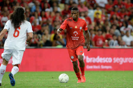 Rio, Brazil - december 27, 2018: Vinicius Junior player during a Soccer game of the All-stars Game in the Maracana stadium.のeditorial素材