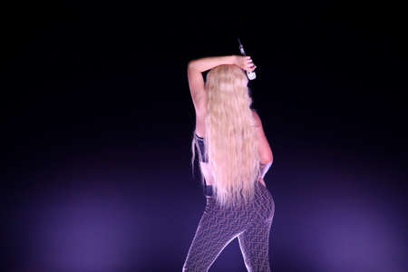 Rio, Brazil - december 27, 2018: Singer Iggy Azalea performs in concert during a Soccer game of the All-stars Game in the Maracana stadium.のeditorial素材