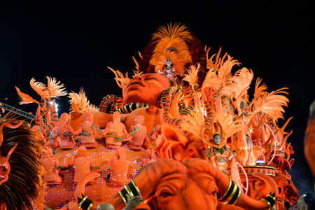 Rio, Brazil - february 17, 2018: Samba School perform at Marques de Sapucai known as Sambodromo, for the Carnival Samba Parade champions.のeditorial素材