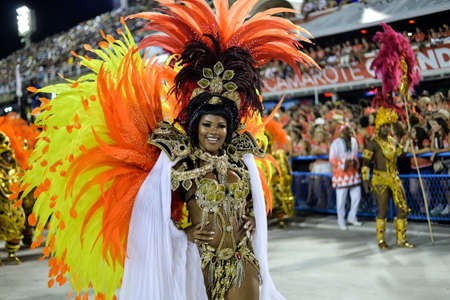 Rio, Brazil - february 17, 2018: Samba School perform at Marques de Sapucai known as Sambodromo, for the Carnival Samba Parade champions.のeditorial素材
