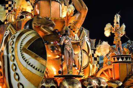 Rio, Brazil - february 17, 2018: Samba School perform at Marques de Sapucai known as Sambodromo, for the Carnival Samba Parade champions.のeditorial素材