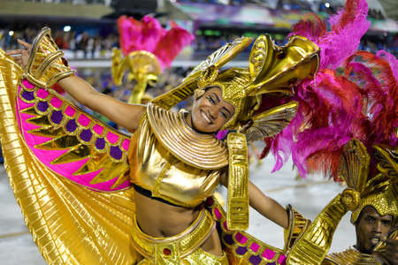 Rio, Brazil - february 17, 2018: Samba School perform at Marques de Sapucai known as Sambodromo, for the Carnival Samba Parade champions.のeditorial素材