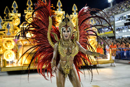 Rio, Brazil - february 17, 2018: Samba School perform at Marques de Sapucai known as Sambodromo, for the Carnival Samba Parade champions.のeditorial素材