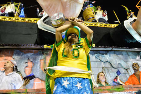 Rio, Brazil - february 17, 2018: Samba School perform at Marques de Sapucai known as Sambodromo, for the Carnival Samba Parade champions.のeditorial素材