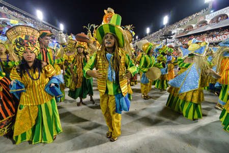 Rio, Brazil - february 17, 2018: Samba School perform at Marques de Sapucai known as Sambodromo, for the Carnival Samba Parade champions.のeditorial素材