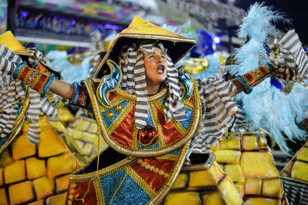 Rio, Brazil - february 17, 2018: Samba School perform at Marques de Sapucai known as Sambodromo, for the Carnival Samba Parade champions.のeditorial素材