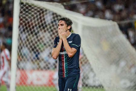 Rio, Brazil - february 22, 2019: Matheus Ferraz player in match between Bangu and Fluminense by the Carioca Championship in Maracana Stadiumのeditorial素材