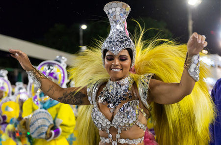 Rio, Brazil - march 01, 2019: Inocentes de Belford Roxo during the Carnival Samba School Carnival RJ...