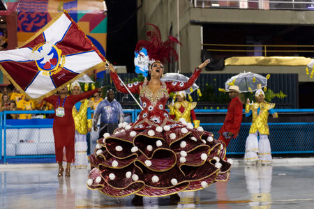 Rio, Brazil - march 01, 2019: Inocentes de Belford Roxo during the Carnival Samba School Carnival RJ...