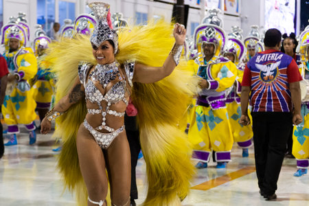Rio, Brazil - march 01, 2019: Inocentes de Belford Roxo during the Carnival Samba School Carnival RJ...