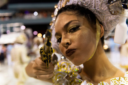 Rio, Brazil - march 01, 2019: Inocentes de Belford Roxo during the Carnival Samba School Carnival RJ...