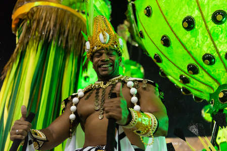 Rio, Brazil - march 01, 2019: Santa Cruz during the Carnival Samba School Carnival RJ 2019, at Sambodromoのeditorial素材