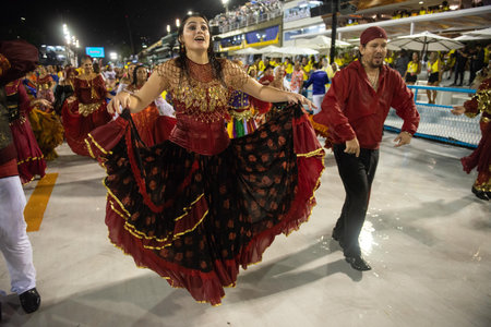 Rio, Brazil - march 01, 2019: Alegria da Zona Sul during the Carnival Samba School Carnival RJ 2019,...