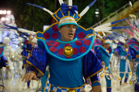 Rio, Brazil - march 01, 2019: Unidos da Ponte during the Carnival Samba School Carnival RJ 2019, at...