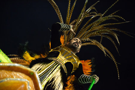 Rio, Brazil - march 02, 2019: Estacio de Sa during the Carnival Samba School Carnival RJ