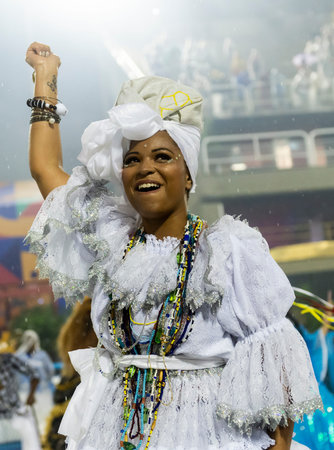 Rio, Brazil - march 01, 2019: Alegria da Zona Sul during the Carnival Samba School Carnival RJ 2019, held at Sambodromo da Marques de Sapucai.のeditorial素材