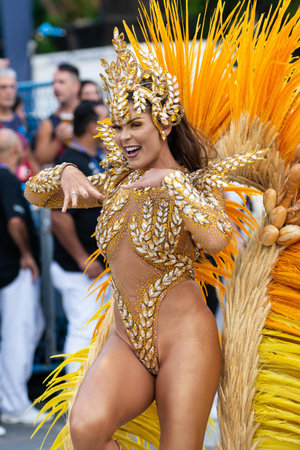 Rio, Brazil - march 03, 2019: Unidos da Tijuca during the Carnival Samba School Carnival RJ 2019, at...