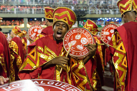 Rio, Brazil - march 03, 2019: Salgueiro during the Carnival Samba School Carnival RJ 2019, at...