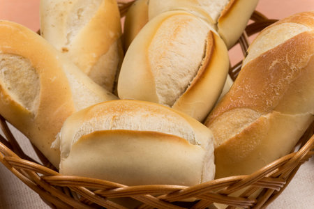 basket of french breads on a table