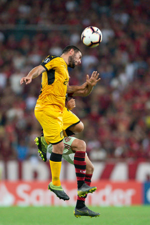 Rio, Brazil - april 03, 2019: match between Flamengo and Penarol by the Libertadores Cup in Maracana Stadiumのeditorial素材