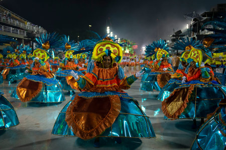 Rio, Brazil - march 01, 2019: Inocentes de Belford Roxo during the Carnival Samba School Carnival RJ...