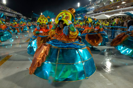 Rio, Brazil - march 01, 2019: Inocentes de Belford Roxo during the Carnival Samba School Carnival RJ...