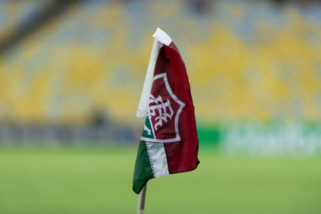 Rio, Brazil - april 10, 2019: corner flag in match between Fluminense and Luverdense by the...