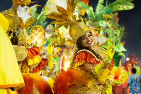 Rio, Brazil - march 01, 2019: Inocentes de Belford Roxo during the Carnival Samba School Carnival RJ 2019, at Sambodromoのeditorial素材